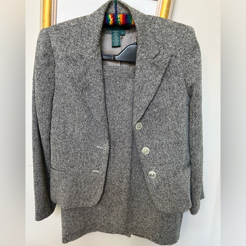 Ralph Lauren Black/White Tweed Skirt Suit, 6P